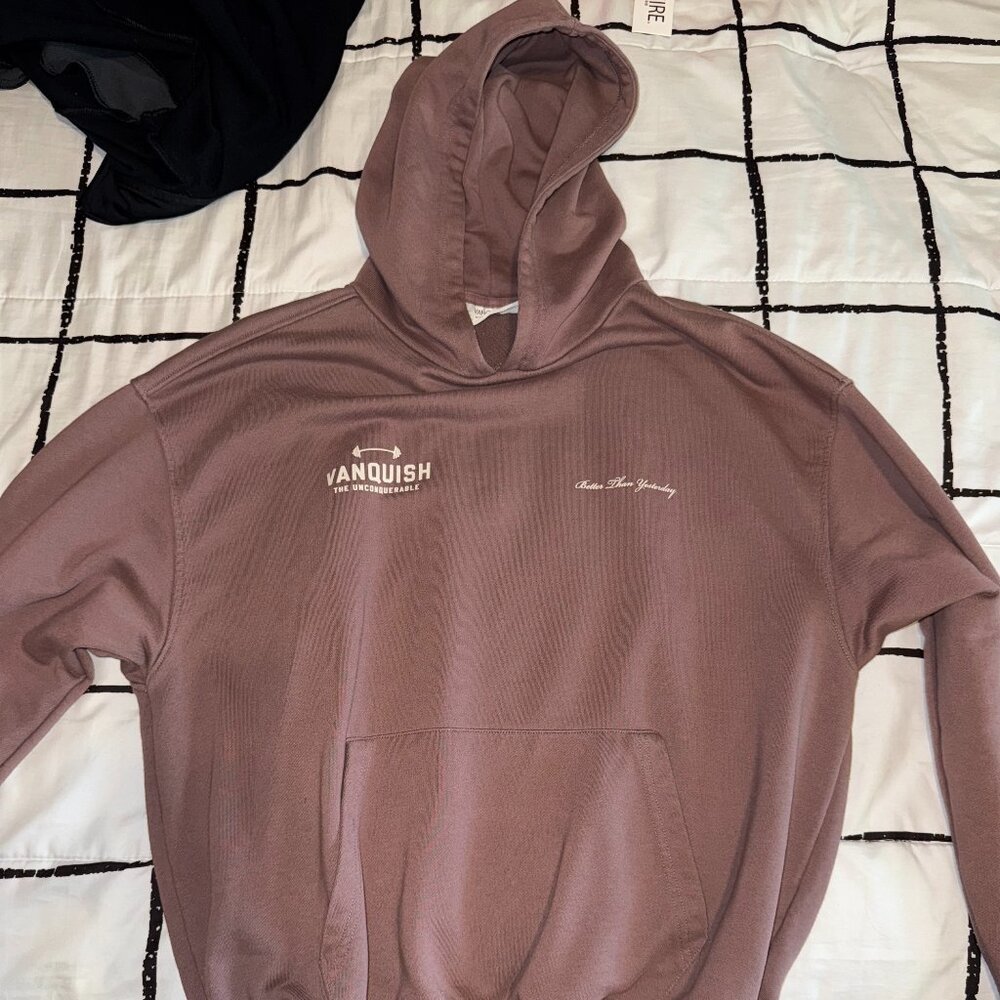 Vanquish Essential Brown Oversized Pullover Hoodie - image 1
